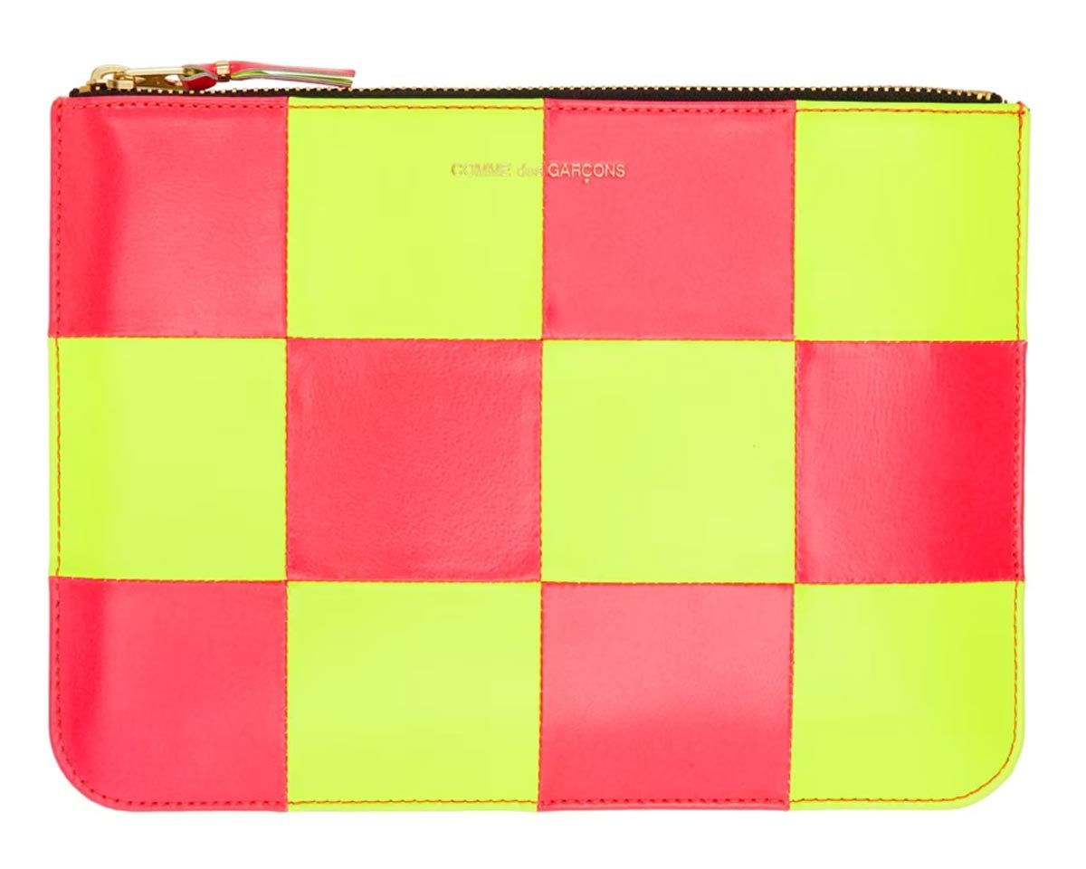 COMME DES GARCONS - Pink & Yellow Fluo Squares Pouch